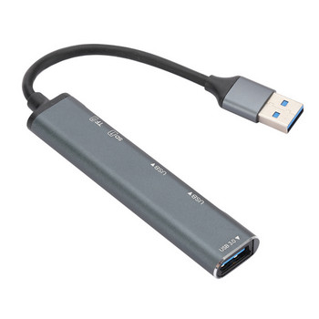 4-портов USB3.0 хъб, високоскоростен USB хъб, сплитер тип C, 5Gbps за компютърни аксесоари, многопортов хъб, USB 3.0 2.0 TF порт за SD карта