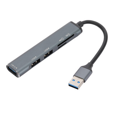4 portos USB3.0 hub, nagy sebességű C típusú USB-elosztó 5 Gbps PC-hez Számítógép-tartozékok Többportos HUB USB 3.0 2.0 TF SD-kártya port