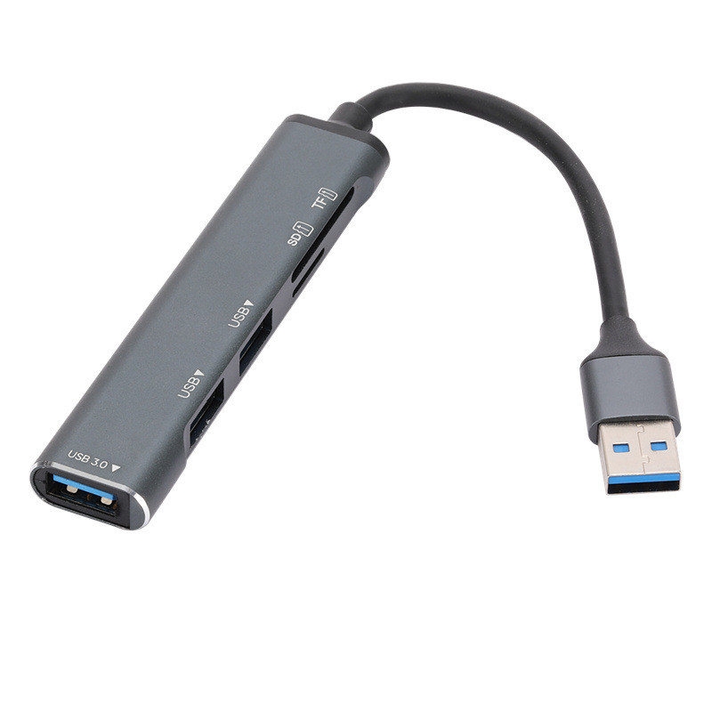 4 portos USB3.0 hub, nagy sebességű C típusú USB-elosztó 5 Gbps PC-hez Számítógép-tartozékok Többportos HUB USB 3.0 2.0 TF SD-kártya port