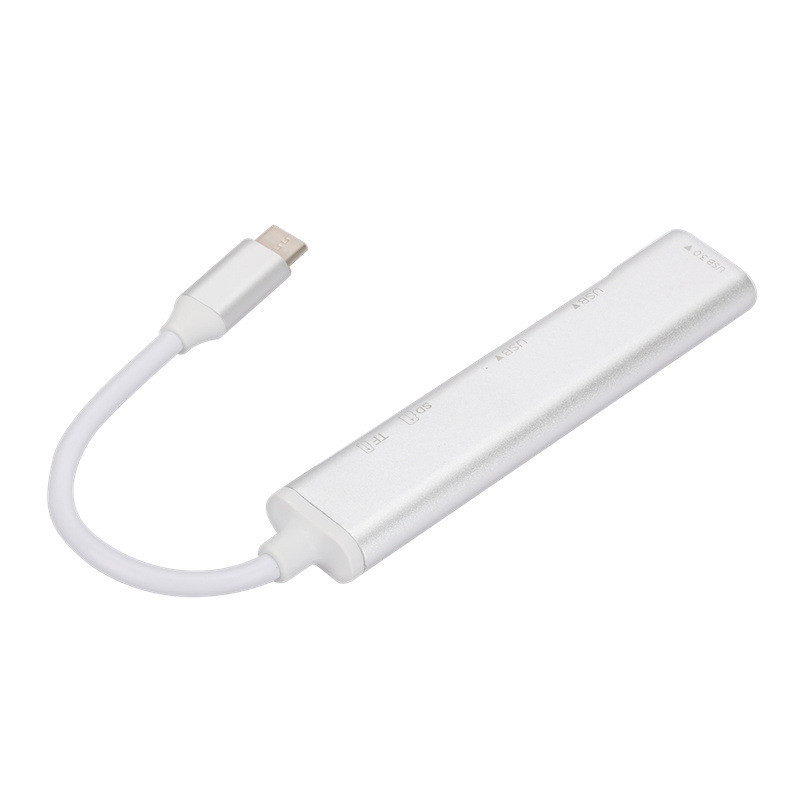 4 portos USB3.0 hub, nagy sebességű C típusú USB-elosztó 5 Gbps PC-hez Számítógép-tartozékok Többportos HUB USB 3.0 2.0 TF SD-kártya port