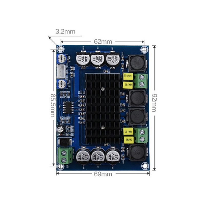 1tk DC12-26V 2*120W kahe kanaliga digitaalse stereoheli võimsusvõimendi plaat suure võimsusega CS8673 DIY 240W võimendi heliplaat