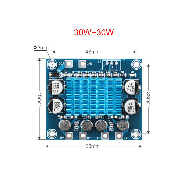 HD digitaalse heli võimsusvõimendi plaat MP3 võimsusvõimendi moodul XH-A232 12v24v helivõimendiplaat kahe kanaliga 30 W