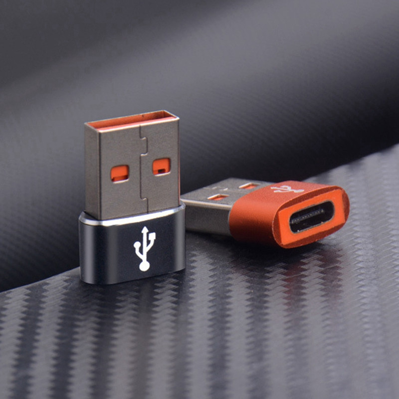 2 buc. 6A tip C la USB 3.0 OTG Adaptor USB C mamă la USB mascul Convertor pentru Macbook Samsung Xiaomi Huawei, gri argintiu