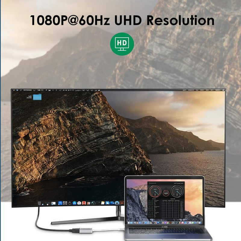 Adapter tipa C na VGA za prijenosno računalo Tip-c sučelje prijenosa projektora Usb3.1 10gbps Usb3.0 na VGA HDMI-kompatibilan pretvarač