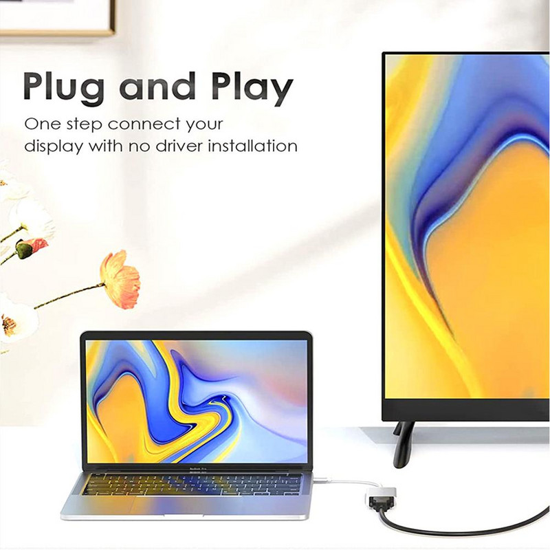 Adapter tipa C na VGA za prijenosno računalo Tip-c sučelje prijenosa projektora Usb3.1 10gbps Usb3.0 na VGA HDMI-kompatibilan pretvarač