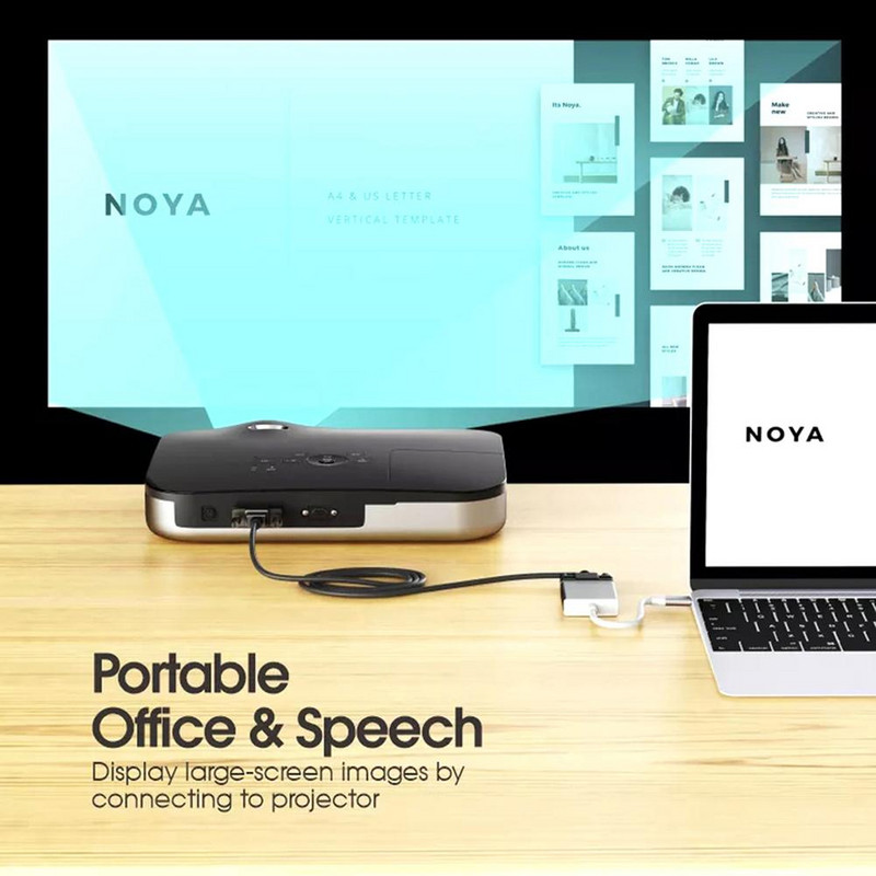 Adapter tipa C na VGA za prijenosno računalo Tip-c sučelje prijenosa projektora Usb3.1 10gbps Usb3.0 na VGA HDMI-kompatibilan pretvarač