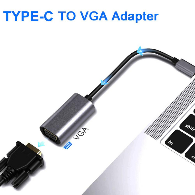 Adapter tipa C na VGA za prijenosno računalo Tip-c sučelje prijenosa projektora Usb3.1 10gbps Usb3.0 na VGA HDMI-kompatibilan pretvarač