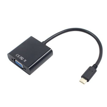 Botique-USB-C USB3.1 Type C για Καλώδιο προσαρμογέα VGA Αρσενικό σε VGA Μετατροπέας μεταφοράς βίντεο 1080P για 12 ίντσες