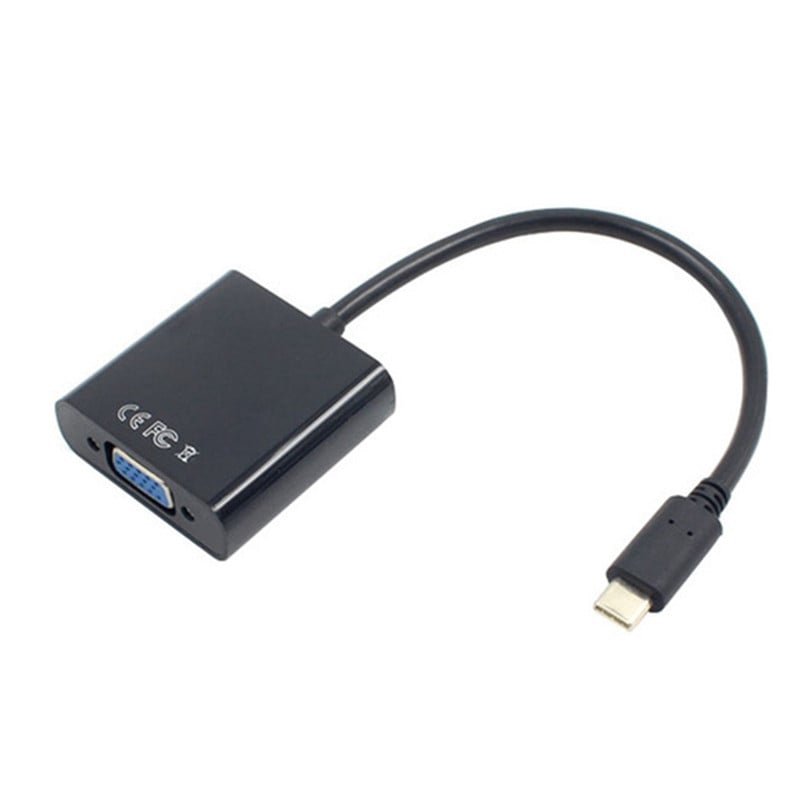 Botique-USB-C USB3.1 tip C za adapterski kabel VGA muški na VGA ženski pretvarač video prijenosa 1080P za 12 inča