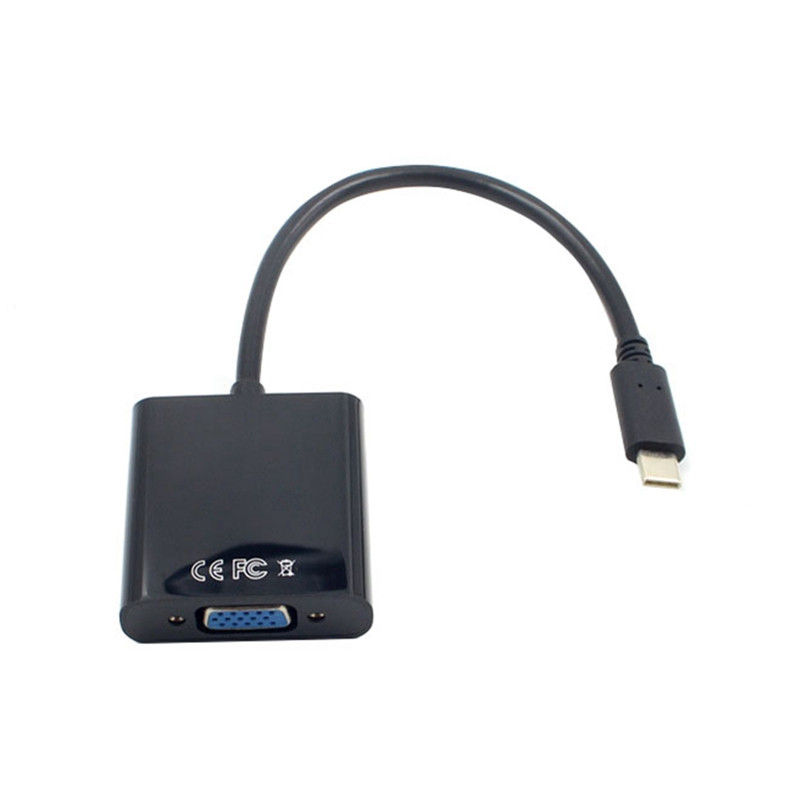 Botique-USB-C USB3.1 tip C za adapterski kabel VGA muški na VGA ženski pretvarač video prijenosa 1080P za 12 inča