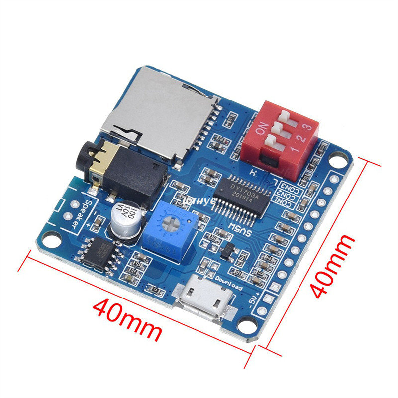 MP3 mūzikas atskaņotājs balss atskaņošanas moduļa plate 5W MP3 atskaņošanas seriālā vadības SD/TF karte priekš Arduino SV5W SV8F