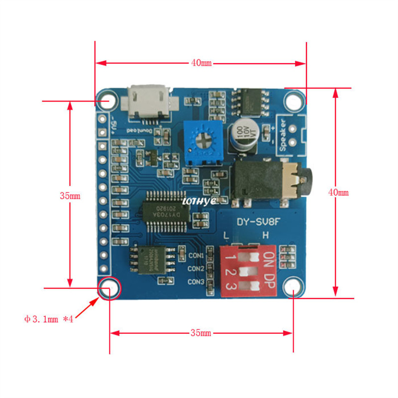 MP3 mūzikas atskaņotājs balss atskaņošanas moduļa plate 5W MP3 atskaņošanas seriālā vadības SD/TF karte priekš Arduino SV5W SV8F