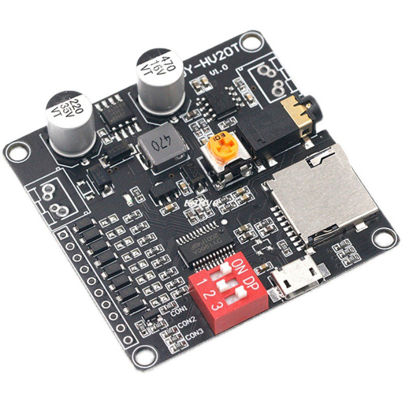 Hanglejátszó modul soros port vezérlés 12V / 24V 10W / 20W Micro SD kártya támogatása MP3 zenelejátszó Arduino HV20T HV8F