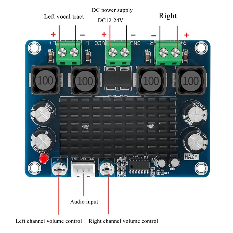 XH-A283/XH-A282 2-kanaliline digitaalne stereo võimsusvõimendi heliplaat Suure võimsusega digitaalne võimsusvõimendi plaat 100WX2/50Wx2