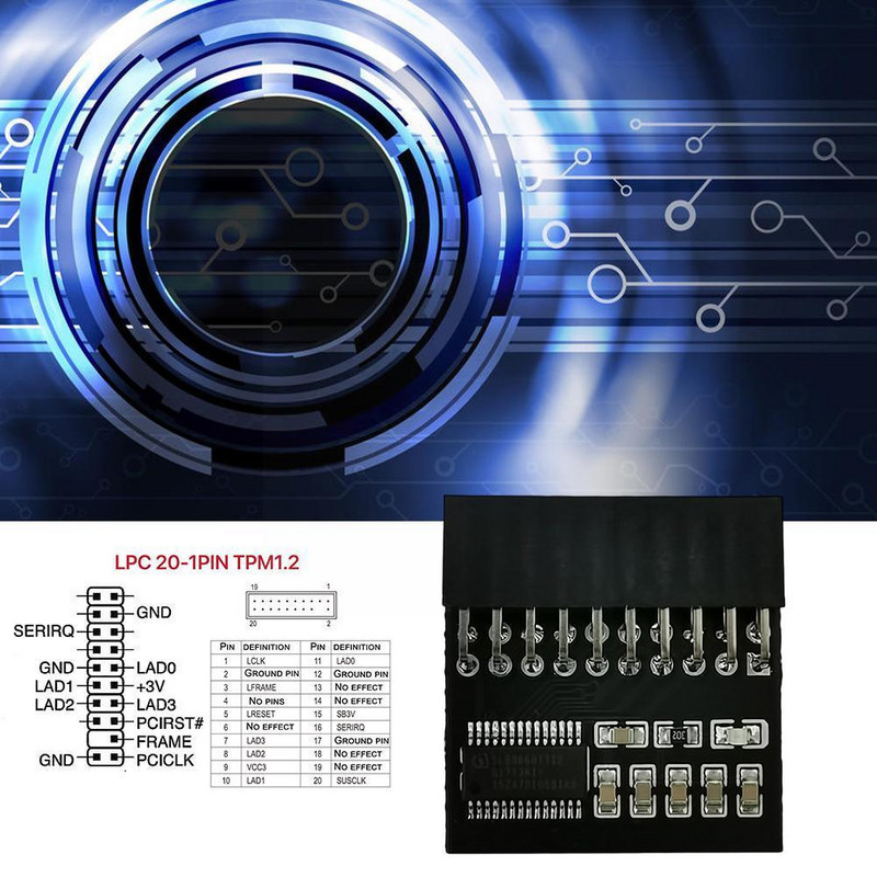 Tpm 1.2 Ploča sigurnosnog modula šifriranja Daljinski upravljač Tpm1.2 Lpc 20-pinska kartica matične ploče za Asrock Gigabyte F4o2