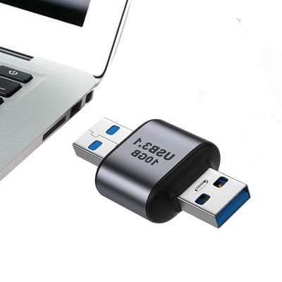 USB 3.1-C típusú konverter USB 3.1 GEN 2 kétoldalas adapter 10 Gbps, nagy sebességű alumínium konverter, kompatibilis a fülhallgatóval