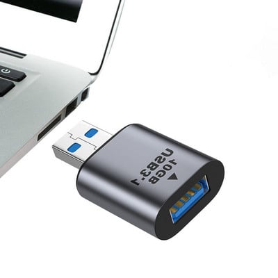 USB 3.1-C típusú konverter USB 3.1 GEN 2 kétoldalas adapter 10 Gbps, nagy sebességű alumínium konverter, kompatibilis a fülhallgatóval