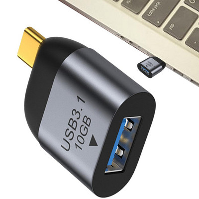 USB 3.1-C típusú konverter USB 3.1 GEN 2 kétoldalas adapter 10 Gbps, nagy sebességű alumínium konverter, kompatibilis a fülhallgatóval