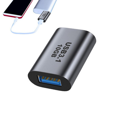 USB 3.1-C típusú konverter USB 3.1 GEN 2 kétoldalas adapter 10 Gbps, nagy sebességű alumínium konverter, kompatibilis a fülhallgatóval
