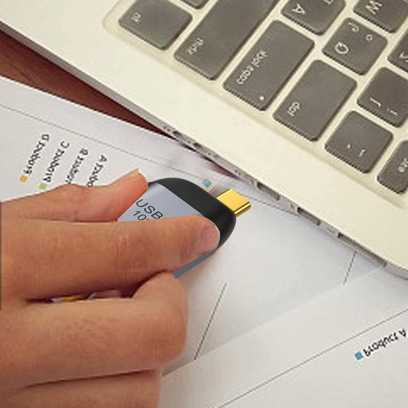 USB 3.1-C típusú konverter USB 3.1 GEN 2 kétoldalas adapter 10 Gbps, nagy sebességű alumínium konverter, kompatibilis a fülhallgatóval