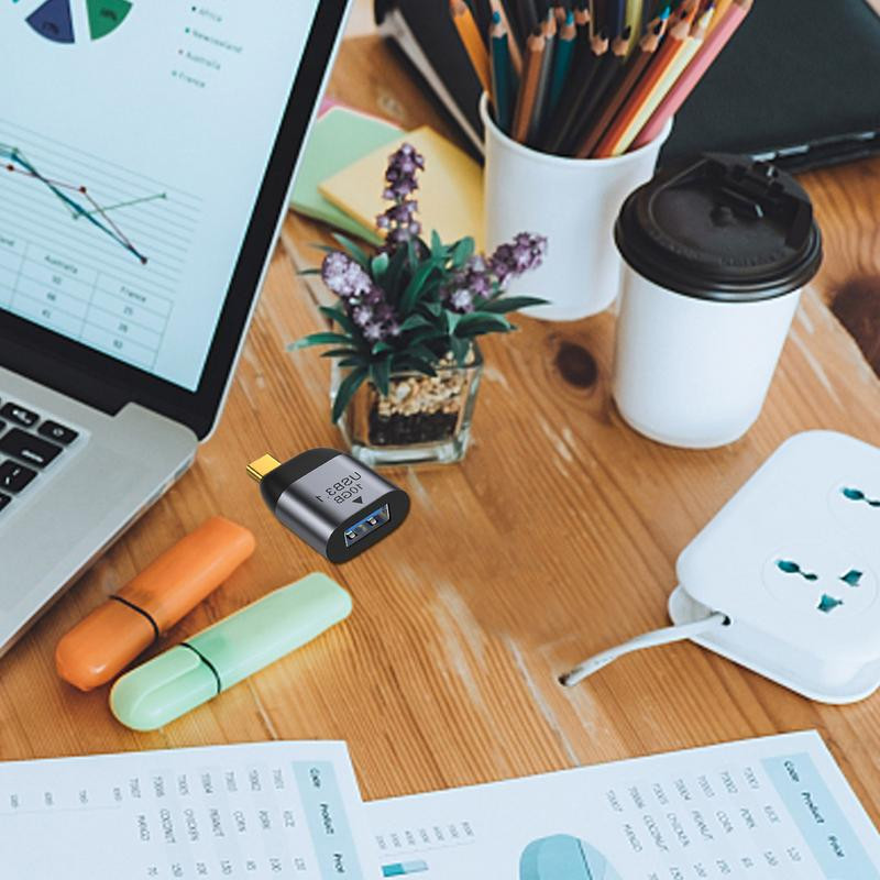 USB 3.1-C típusú konverter USB 3.1 GEN 2 kétoldalas adapter 10 Gbps, nagy sebességű alumínium konverter, kompatibilis a fülhallgatóval