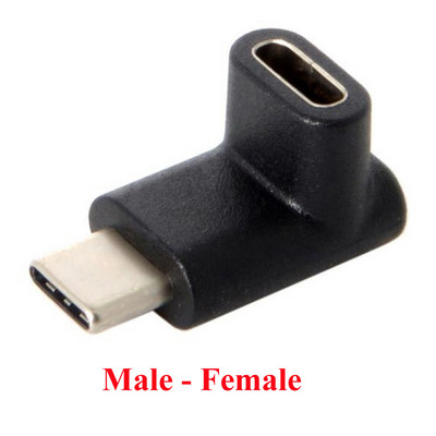 Pretvarač produžnog kabela visoke kvalitete Elbow Black USB 3.1 Type-C muški u ženski za prijenos signala podataka OTG