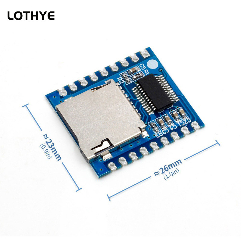 Mini-MP3-mängija moodul + häälkontrolleri kilp Heli kõnelaua tugi SD-kaardi jaoks TF-kaart V17B V17D jaoks