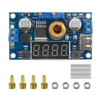 5A állandó feszültségű áramú DC-DC Buck tápmodul feszültségáram-kijelzővel, állítható teljesítményszabályozó kártyával