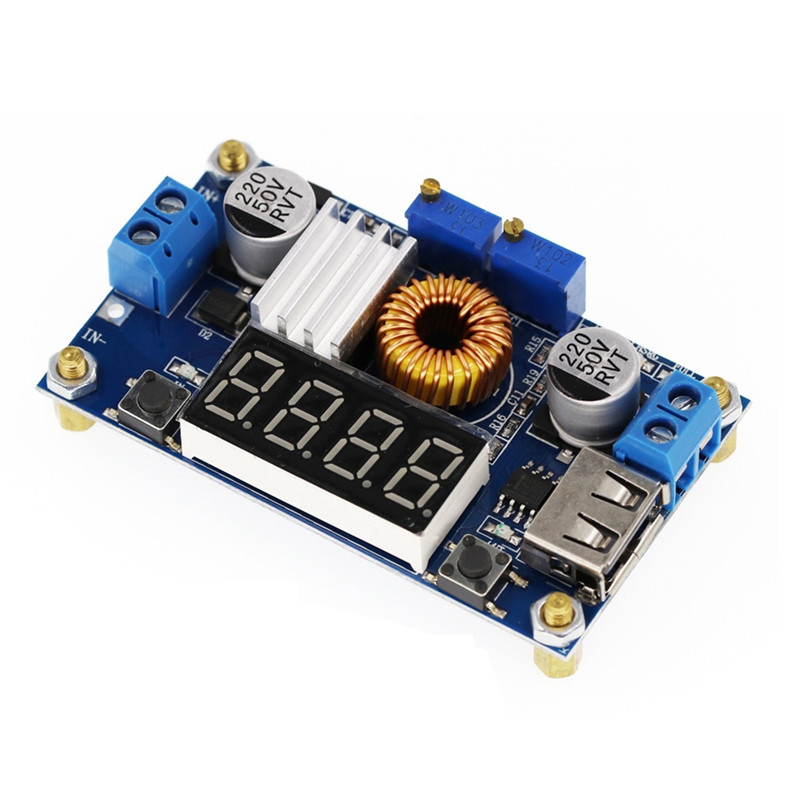 5A állandó feszültségű áramú DC-DC Buck tápmodul feszültségáram-kijelzővel, állítható teljesítményszabályozó kártyával