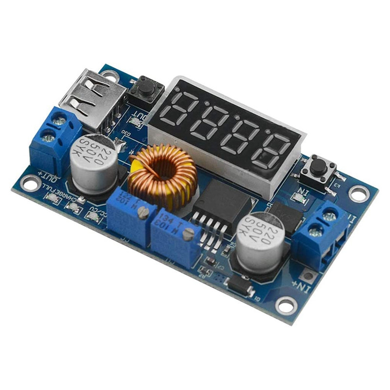 5A állandó feszültségű áramú DC-DC Buck tápmodul feszültségáram-kijelzővel, állítható teljesítményszabályozó kártyával