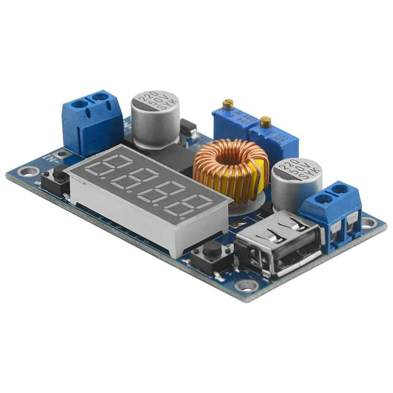 5A állandó feszültségű áramú DC-DC Buck tápmodul feszültségáram-kijelzővel, állítható teljesítményszabályozó kártyával