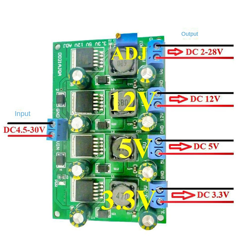 LM2596 tápmodul 3.3V 5V12V nagy teljesítményű leléptető modul túláramvédelemmel