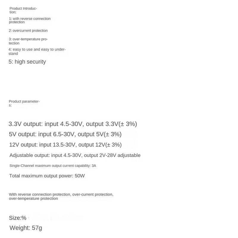 LM2596 tápmodul 3.3V 5V12V nagy teljesítményű leléptető modul túláramvédelemmel