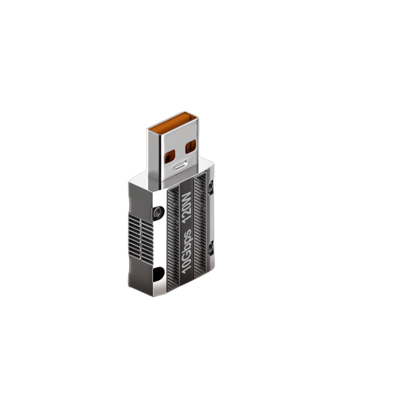 C típusú adapter Cink ötvözet tok, mecha stílusú USB C 3.1 aljzat USB A dugós konverter Type-C OTG telefon PC adapter 120 W töltés