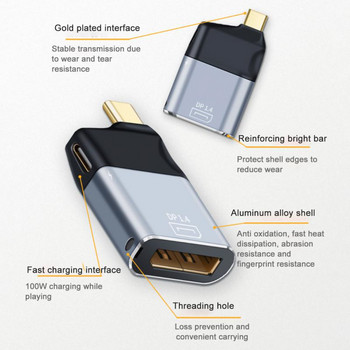 USB C конвертори Thunderbolt 3 Type-C към DP/Mini DP/HDMI-съвместим/VGA/RJ45 мъжко-женски адаптер с PD зареждане за Macbook PC