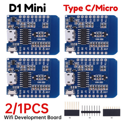 D1 Mini ESP8266 ESP-12F CH340G V2 USB WeMos D1 Mini WIFI Development Board ESP-8266 D1 Mini NodeMCU Lua IOT Board 3.3V With Pins