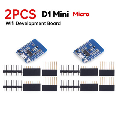 D1 Mini ESP8266 ESP-12F CH340G V2 USB WeMos D1 Mini WIFI arendusplaat ESP-8266 D1 Mini NodeMCU Lua IOT plaat 3,3 V koos kontaktidega