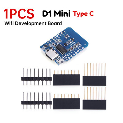 D1 Mini ESP8266 ESP-12F CH340G V2 USB WeMos D1 Mini WIFI arendusplaat ESP-8266 D1 Mini NodeMCU Lua IOT plaat 3,3 V koos kontaktidega