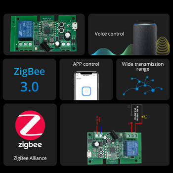 7-32v ZigBee Relay Module Remote Control Switch Light Vioce Alexa Google Smart Home Hub Gateway Bridge