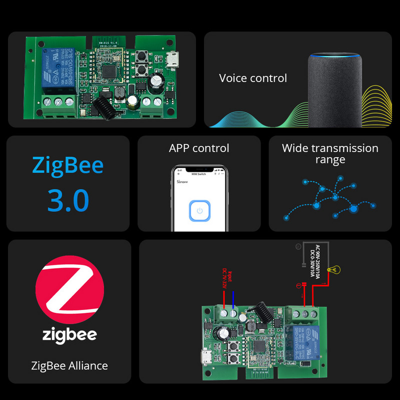 7-32v ZigBee relejni modul Daljinski upravljač Prekidač svjetla Vioce Alexa Google Smart Home Hub Gateway Bridge