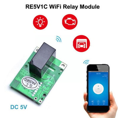 Releemoodul RE5V1C Lüliti Wifi Smart Switch 5V DC Sisemine/selflock APP/Hääl/LAN režiimide juhtimine Juhtmeta töölülitid N7N8