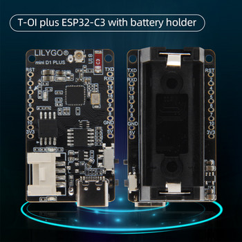 LILYGO® TTGO T-OI PLUS RISC-V ESP32-C3 Επαναφορτιζόμενη μονάδα τσιπ 16340 Υποστήριξη βάσης μπαταρίας Wi-Fi BLE Development Board