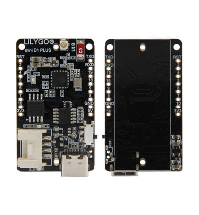 LILYGO® TTGO T-OI PLUS RISC-V ESP32-C3 chipmodul, újratölthető 16340 akkumulátortartó, Wi-Fi BLE fejlesztőkártya