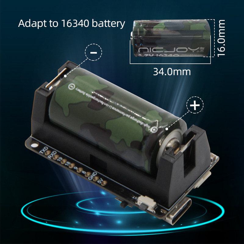 LILYGO® TTGO T-OI PLUS RISC-V ESP32-C3 Modul cip Reîncărcabil 16340 Suport baterie Suport Placă de dezvoltare Wi-Fi BLE