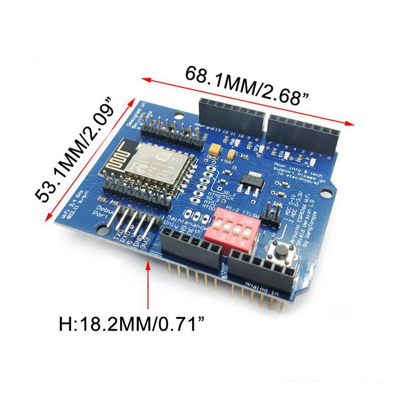 Placă de expansiune WiFi serial ESP8266 Shiled ESP-12E Placă de dezvoltare extensie Gpio R3 X1T2