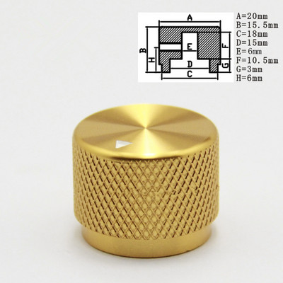 Za 4 mm 6 mm 6.4 mm 8 mm 8.2 mm 8.4 mm rupa za osovinu aluminijske legure gumb za podešavanje opreme 20 * 15.5 mm potenciometar gumbi prekidača glasnoće
