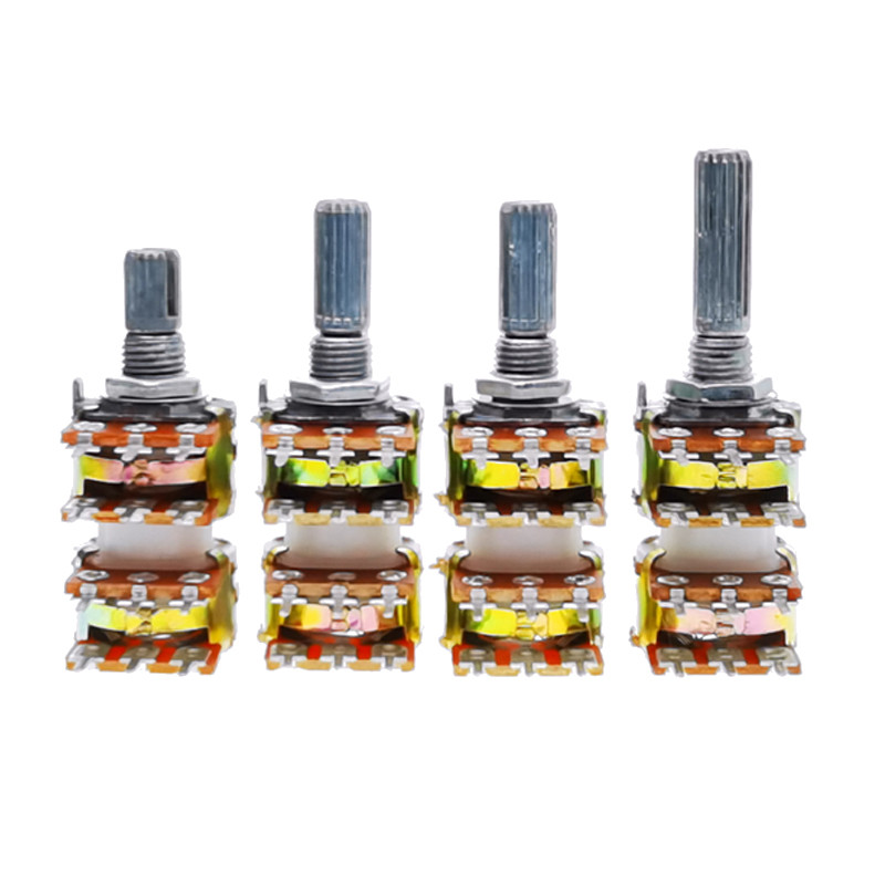 1PCS Υψηλής ποιότητας B50K B100K 50K 100K Stereo Volume Potencimeter Audio 4 Channels Volume Potenciometer 50KBX4 100KBX4 RK163