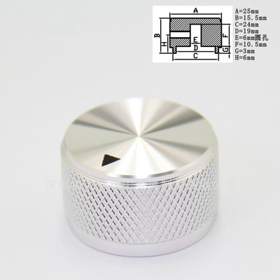 1kom 25 x 15,5 mm potenciometar od aluminijske legure Kontrolni gumb za glasnoću zvuka Električna gitara Bas Vijak, za osovinu promjera 6 mm