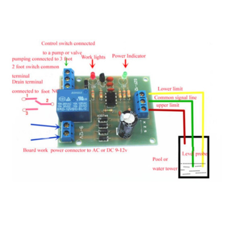2 ks 9V-12V regulátor hladiny kvapalnej vody, senzor automatického čerpania, odvodňovania, detekcia hladiny vody, ochrana proti skratu vody