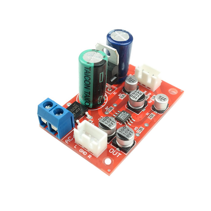 NE5532 AD828 išankstinio stiprintuvo plokštė DC7-24V AC5-16V Vieno maitinimo šaltinio stiprintuvo išankstinio stiprintuvo modulis